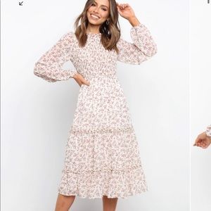Petal & Pup Floral Midi Dress - Pink and White